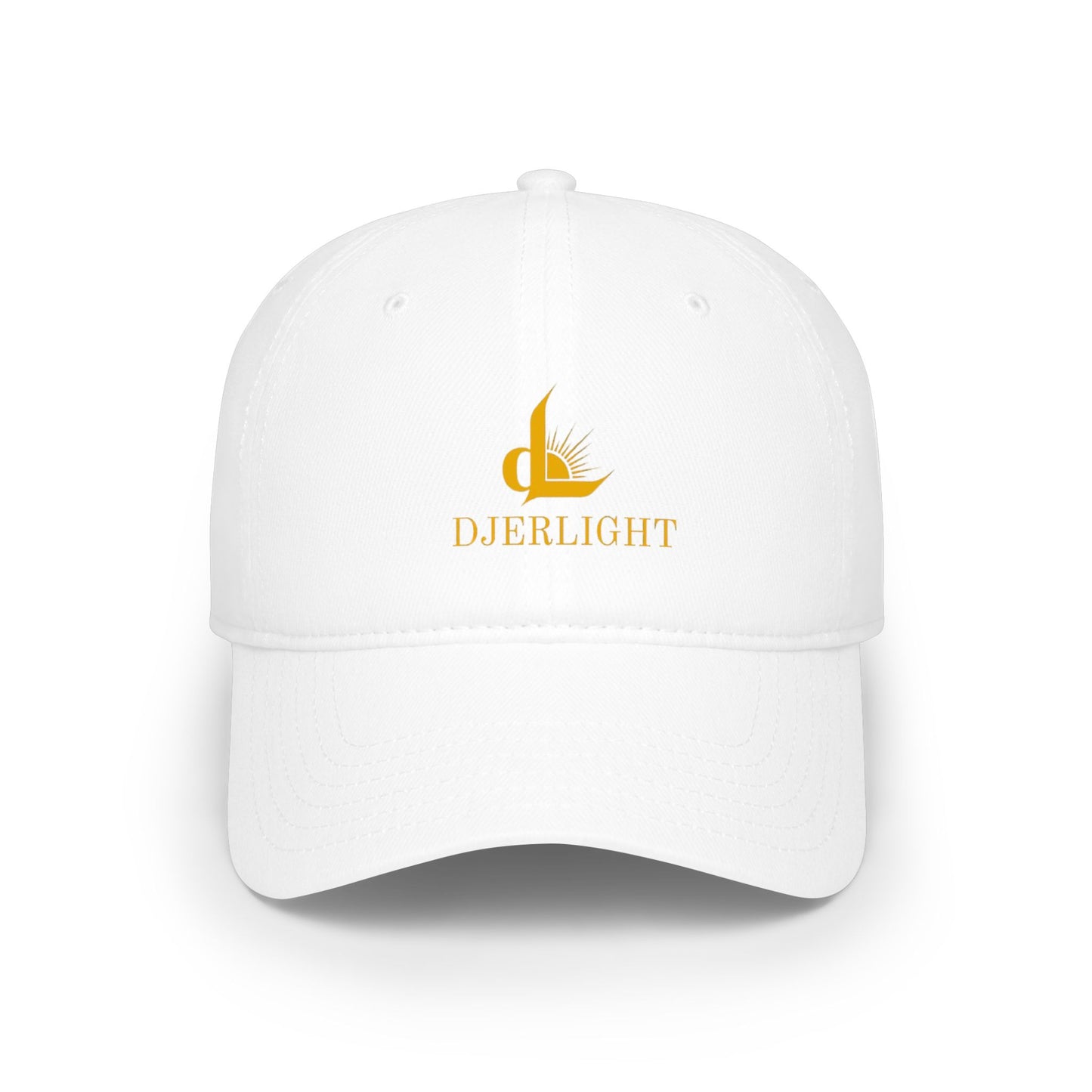 DJERLIGHT Logo Baseball Cap — Low Profile White Hat