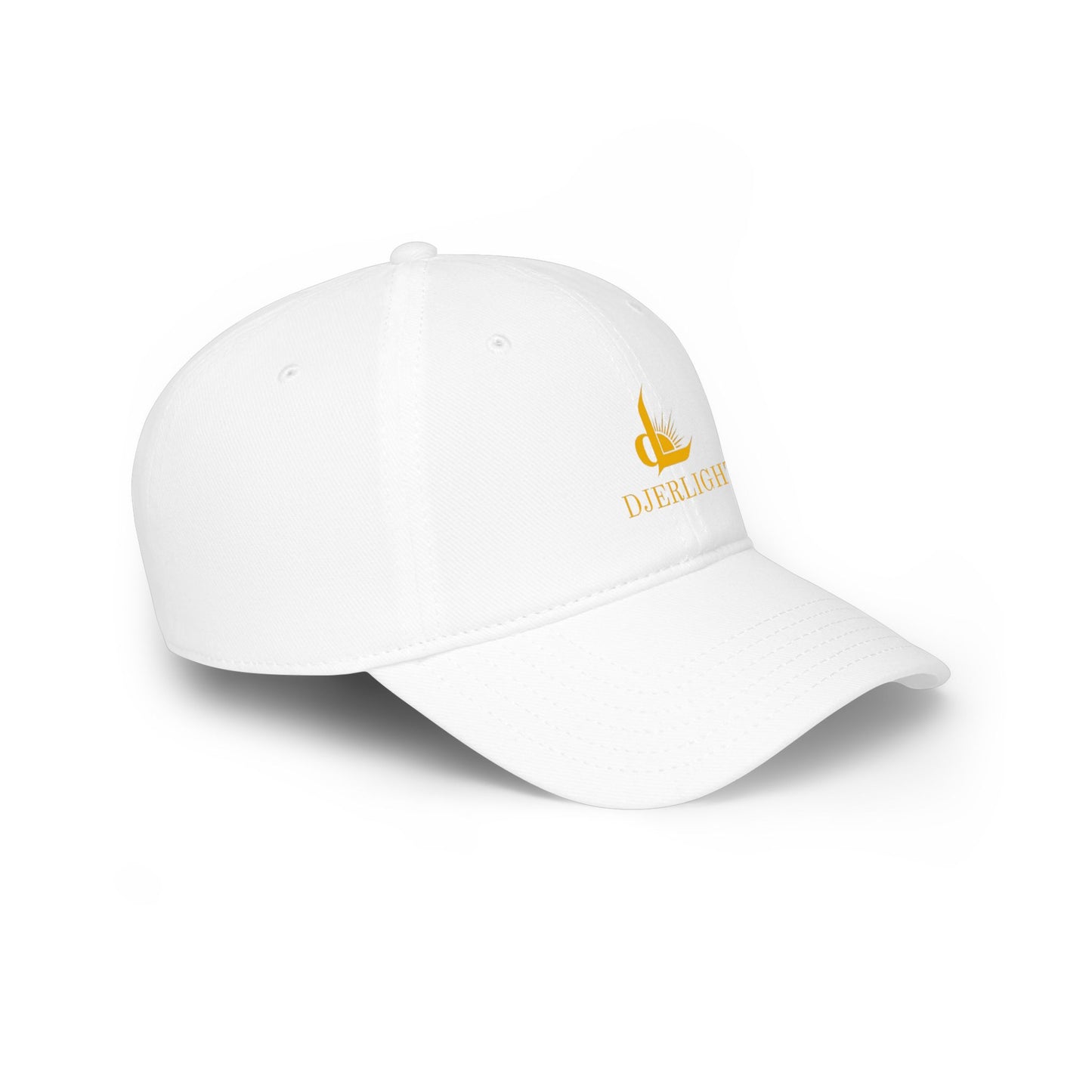 DJERLIGHT Logo Baseball Cap — Low Profile White Hat