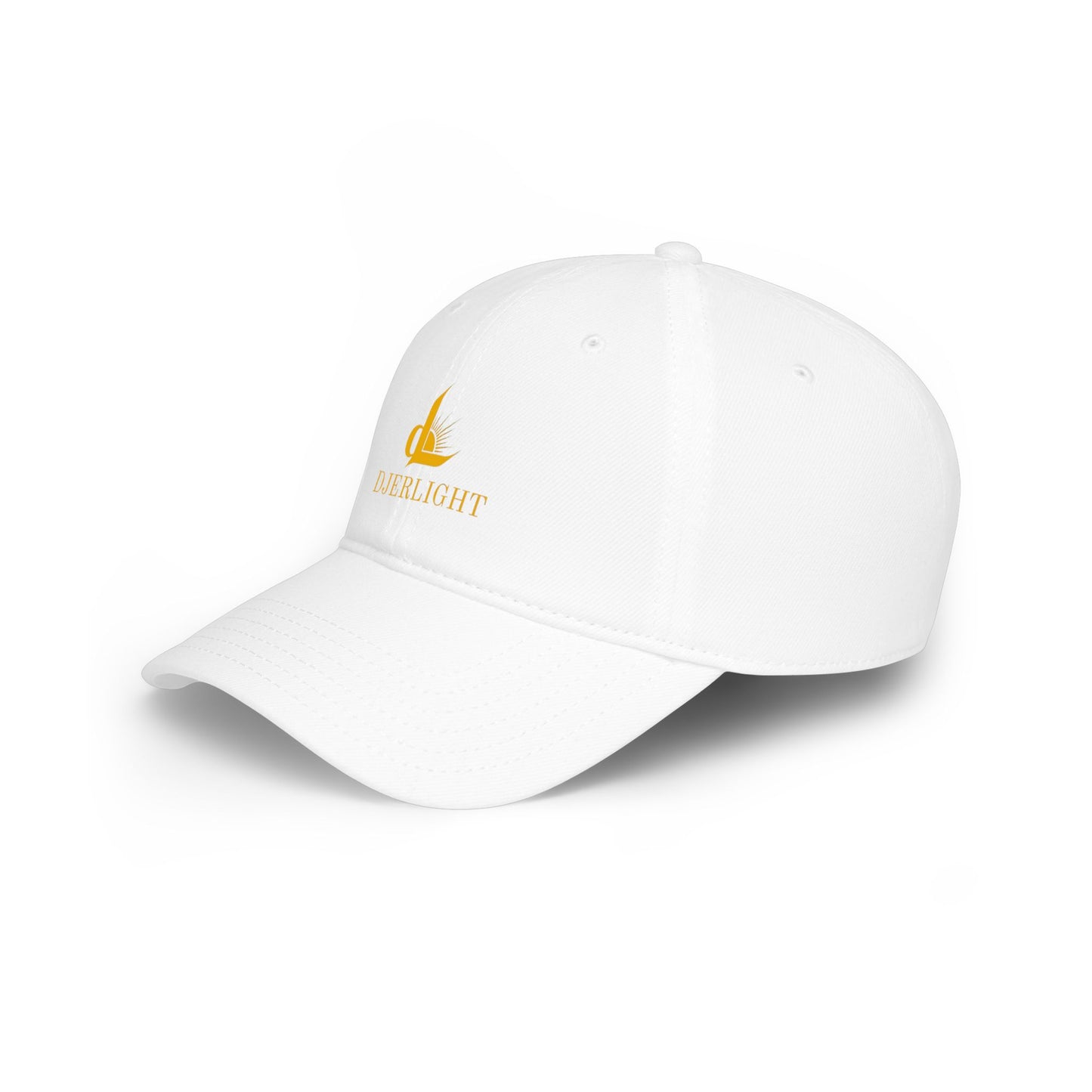 DJERLIGHT Logo Baseball Cap — Low Profile White Hat